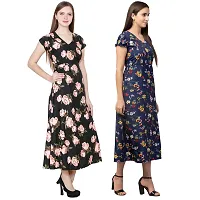 Stylish Multicoloured Crepe Dress For Women Pack Of 2-thumb2