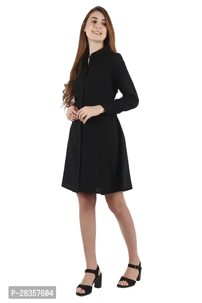 Stylish Black Viscose Solid  Dress For Women-thumb3