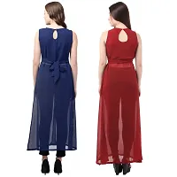 Stylish Multicoloured Georgette Dress For Women Pack Of 2-thumb3