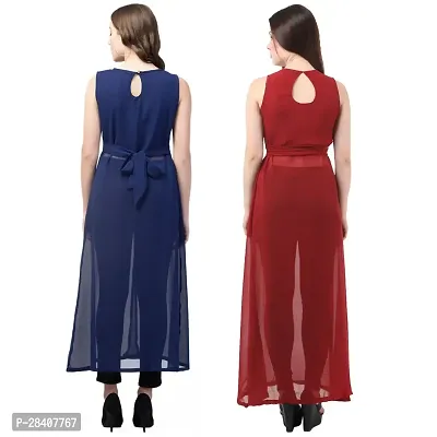 Stylish Multicoloured Georgette Dress For Women Pack Of 2-thumb4