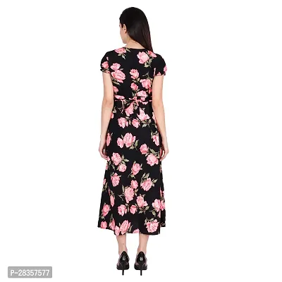 Stylish Black Crepe Printed  Dress For Women-thumb4