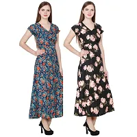 Stylish Multicoloured Crepe Dress For Women Pack Of 2-thumb2