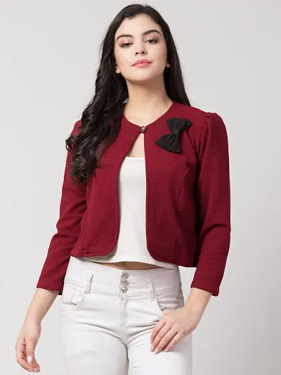 Stylish Cotton Blend Solid Jackets For Women