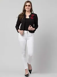 Stylish Cotton Blend Solid Black Jackets For Women-thumb4