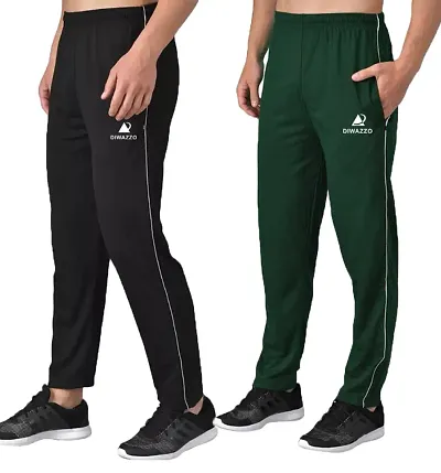 DIWAZZO Latest Mens Solid Track Pants Pack of 2