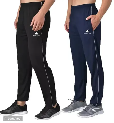 Classic Cotton Solid Track Pants  for Men Pack of 2-thumb0