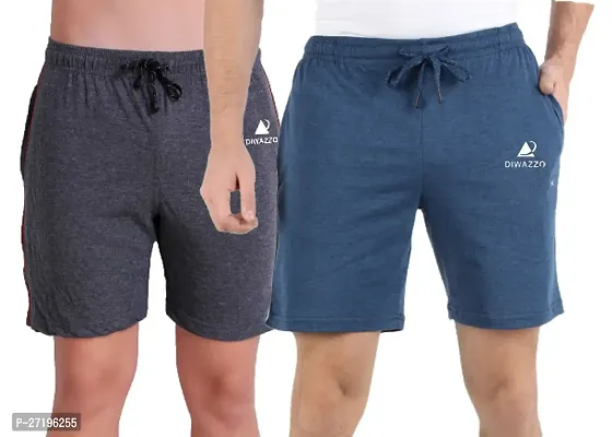 Classic Cotton Solid Shorts for Men, Pack of 2-thumb0