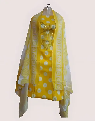 Stylish Unstitched Cotton Printed Suit