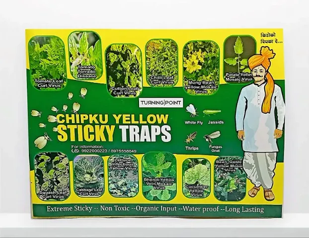 Chipku Yellow Sticky Trap/Insect Trap/Glue Trap/for Whiteflies Thrips,for Garden  Farm(Pack of 25x2 nos - 50Traps)