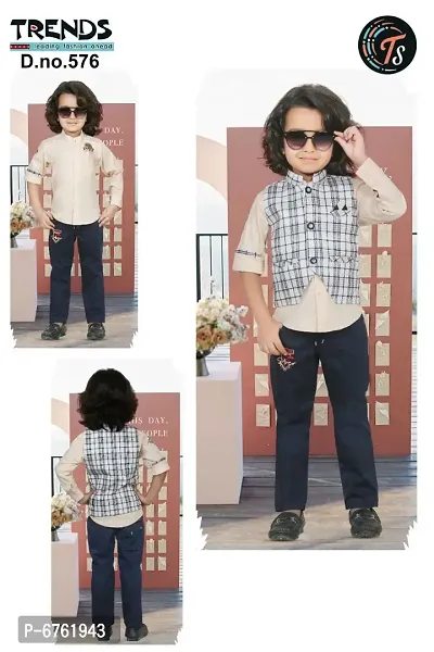 Casual Trouser  Shirt With Jacket Set-thumb0