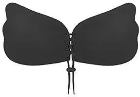QUEENTERS Sticky Bra Invisible Lift up Bra Adhesive Bra Push up Bra Backless Strapless Bra for Women (Pack of 1) Black (A,Cup)-thumb1