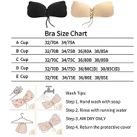 QUEENTERS Sticky Bra Invisible Lift up Bra Adhesive Bra Push up Bra Backless Strapless Bra for Women (Pack of 1) Black (A,Cup)-thumb4