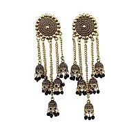 Attractive Ethnic Long Latkan Type Earrings  Wedding Jhumka Chain Earrings For Women and Girls-thumb2