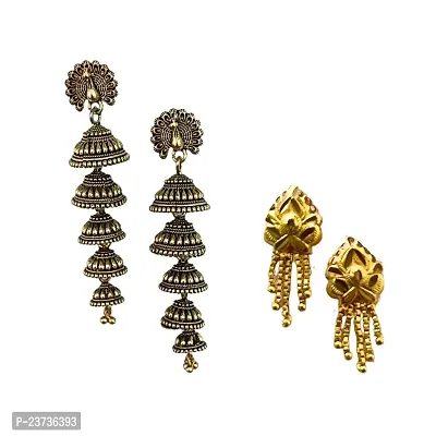 Ethnic Stylish Jhumki Earrings and Stud Set