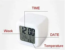 Colour Changing LED Digital Alarm Clock for Heavy Sleepers Table Watch with Date Time Temperature for Office  Bedroom-thumb1