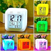 Colour Changing LED Digital Alarm Clock for Heavy Sleepers Table Watch with Date Time Temperature for Office  Bedroom-thumb3