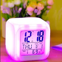 Colour Changing LED Digital Alarm Clock for Heavy Sleepers Table Watch with Date Time Temperature for Office  Bedroom-thumb4