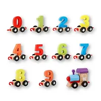 Wooden Colorful Number Train - Educational Toys for Kids, Toddler Train Vehicle Pattern 0 to 9 Number Learning, Learning Toys for Kids - (Multicolor)-thumb1
