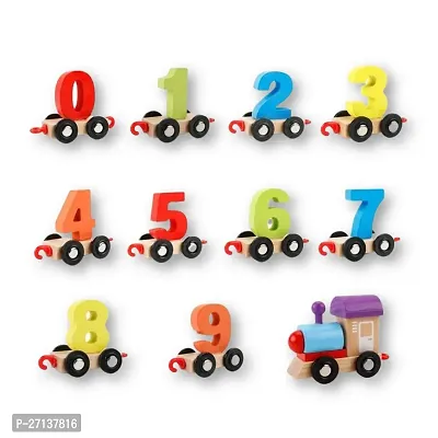 Wooden Colorful Number Train - Educational Toys for Kids, Toddler Train Vehicle Pattern 0 to 9 Number Learning, Learning Toys for Kids - (Multicolor)-thumb2