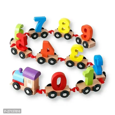 Wooden Colorful Number Train - Educational Toys for Kids, Toddler Train Vehicle Pattern 0 to 9 Number Learning, Learning Toys for Kids - (Multicolor)-thumb4