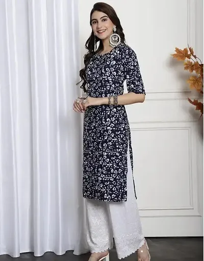 Fancy Crepe A-Line Printed Kurta