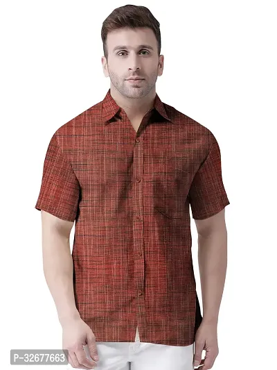 Stylish Maroon Cotton Solid Regular Fit Casual Shirts For Men-thumb0