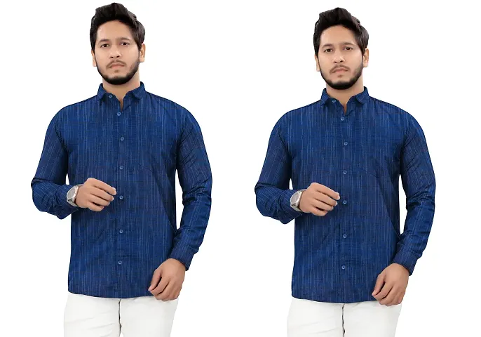 Stylish Khadi Casual Shirt For Men Combo Of 2