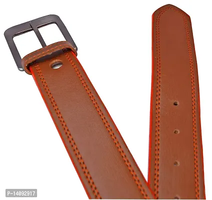 Sunshopping Men's Tan Synthetic Leather Belt With Tan Wallet Combo-thumb4