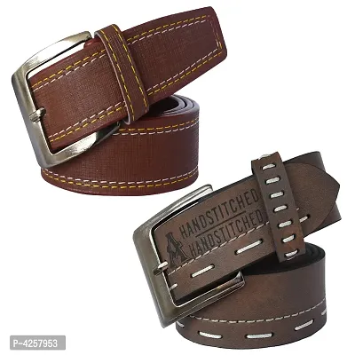 Stylish Synthetic Leather Multicolored Belts For Men Combo-thumb0