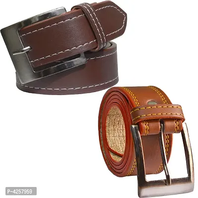 Stylish Synthetic Leather Multicolored Belts For Men Combo-thumb0