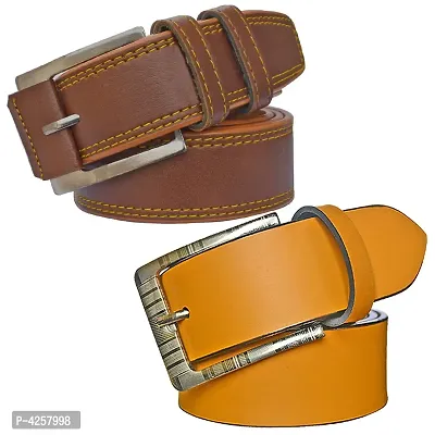 Stylish Synthetic Leather Multicoloured Formal Belt For Men(Combo)