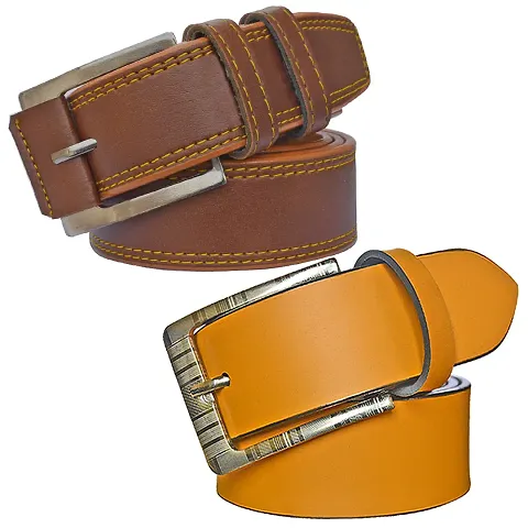 Stunning Synthetic Leather Belts For Men Combo