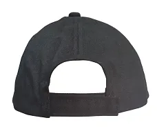 Trendy Cotton Blend Black Solid Cap For Men-thumb2