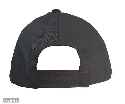 Trendy Cotton Blend Black Solid Cap For Men-thumb3