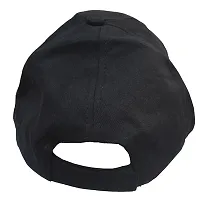 Trendy Cotton Blend Black Solid Cap For Men-thumb1
