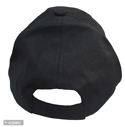 Trendy Cotton Blend Black Solid Cap For Men-thumb2