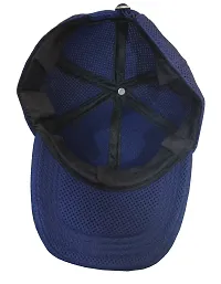 Trendy Cotton Blend Navy Blue Cap For Men-thumb1