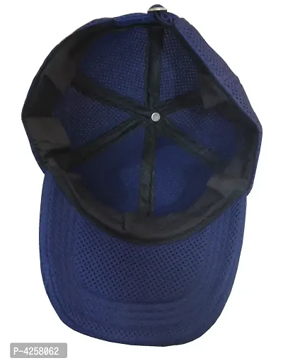 Trendy Cotton Blend Navy Blue Cap For Men-thumb2