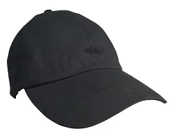 Trendy Cotton Blend Black Solid Cap For Men-thumb4