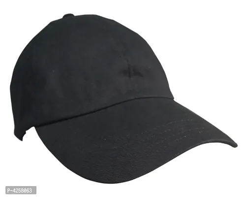 Trendy Cotton Blend Black Solid Cap For Men-thumb5