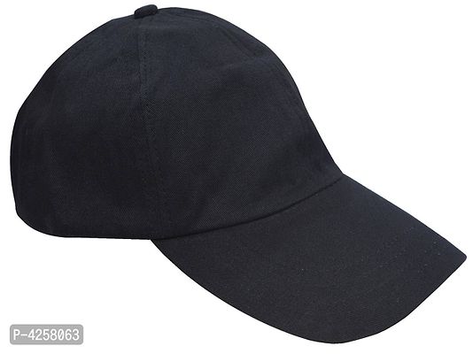 Trendy Cotton Blend Black Solid Cap For Men-thumb0