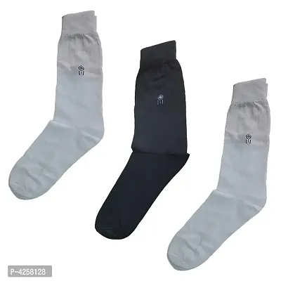 Comfortable Formal Cotton Socks For Men (Set Of Three)-thumb0