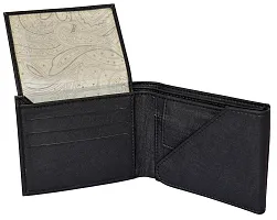 Premium Synthetic Black Solid Two Fold Wallet For Men-thumb1