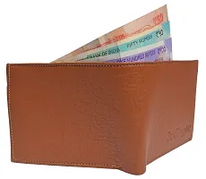 Premium Synthetic Tan Solid Two Fold Wallet For Men-thumb2