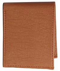 Premium Synthetic Tan Solid Two Fold Wallet For Men-thumb4