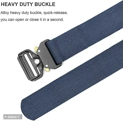 Casual Navy Blue Nylon Belt For Men (Size 28 To 38)-thumb2