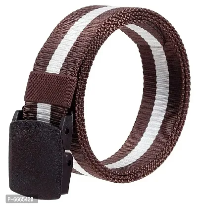 Casual Brown Nylon Belt For Men (Size 28 To 38)
