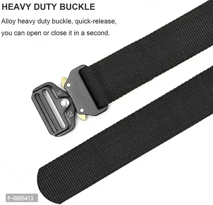 Casual Black Nylon Belt For Men (Size 28 To 38)-thumb2