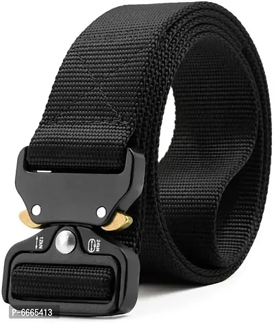Casual Black Nylon Belt For Men (Size 28 To 38)-thumb0