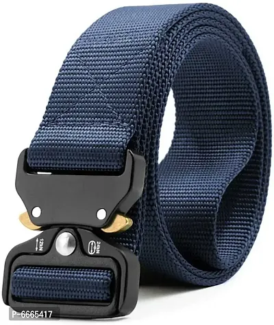 Casual Navy Blue Nylon Belt For Men (Size 28 To 38)